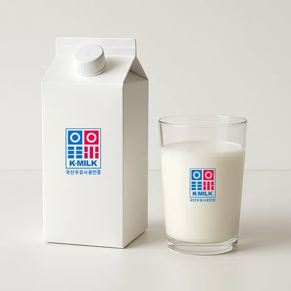 K-MILK 인증마크가 적용된 우유 패키지