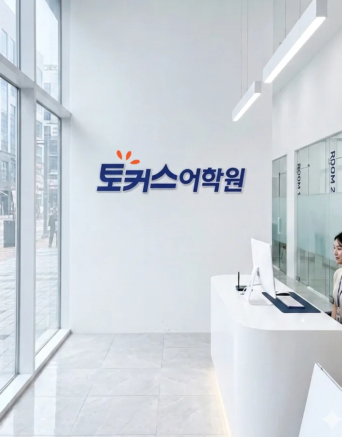 토커스어학원 인테리어 사인